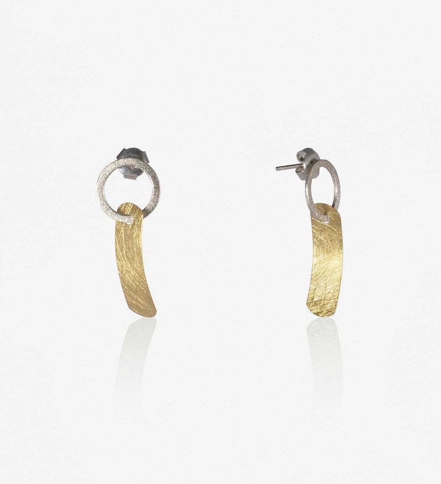 Clearance Pendientes Oro Y Plata Posid Nia 24Mm