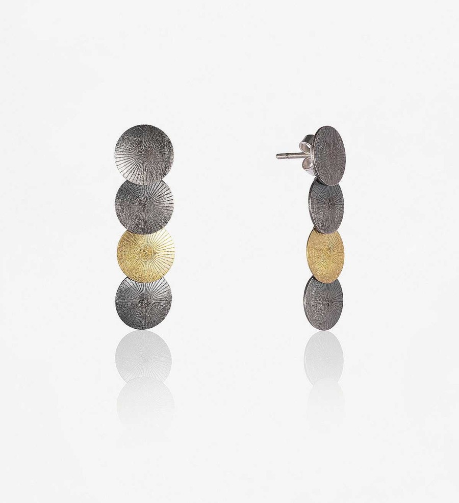 New Pendientes Oro Y Plata Samurai 35Mm