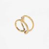 Hot Anillo Oro Fil Pla 15Mm Con Diamante 0,15Ct