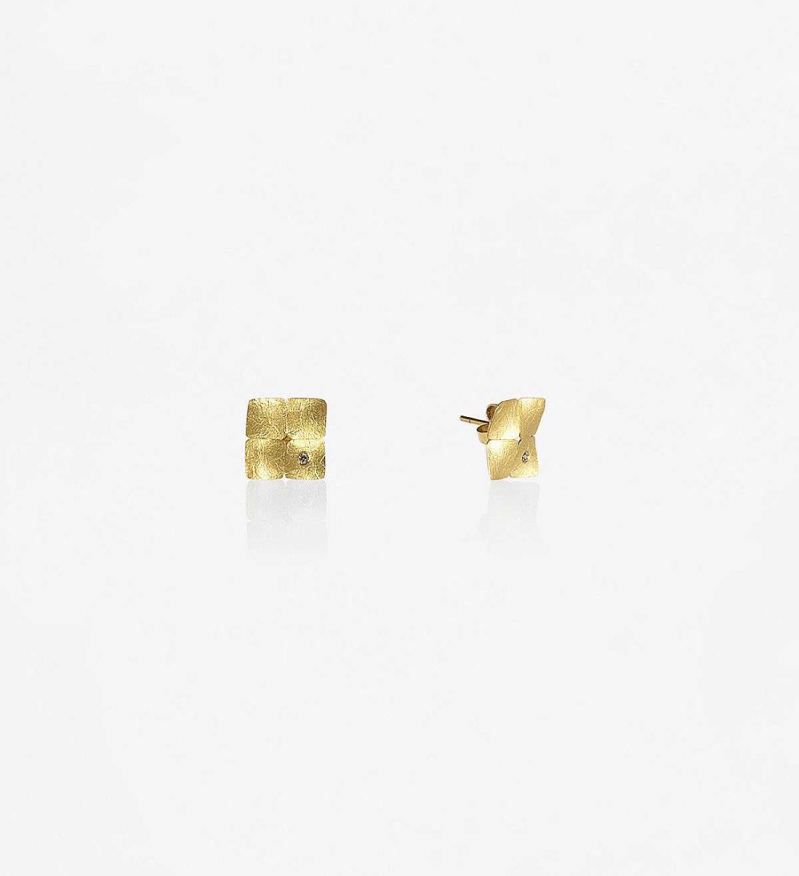 Online Pendientes Oro Ones 14Mm Con Diamantes 0.05Ct