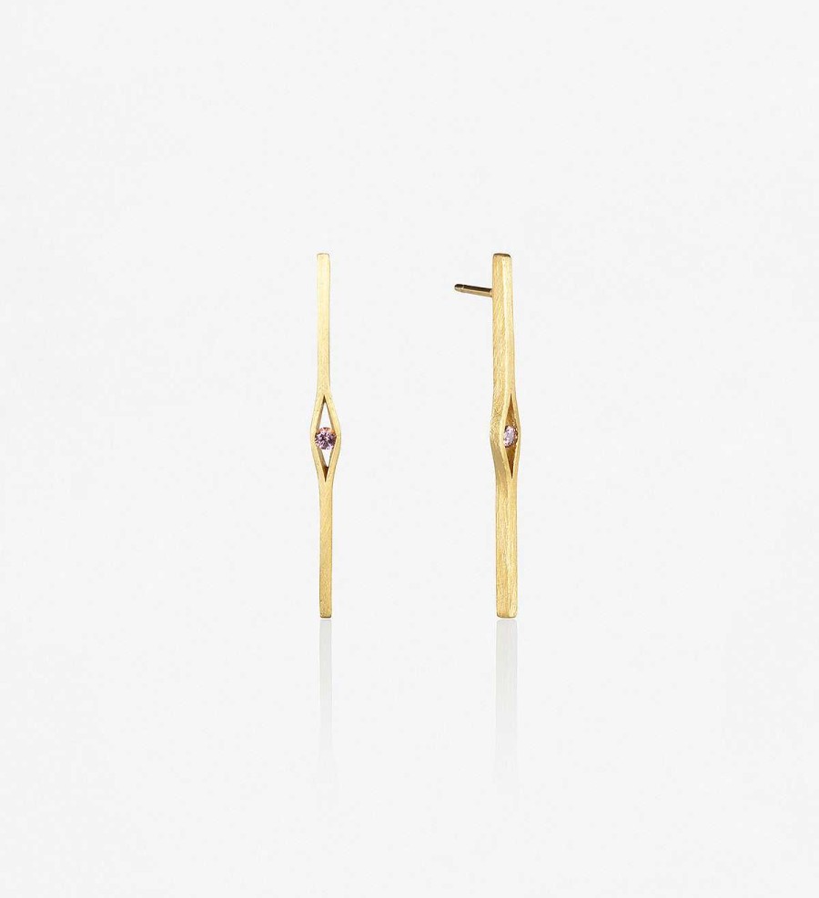 Hot Pendientes Oro Y Zafiro Rosa Wennick-Lef Vre 0,14Ct