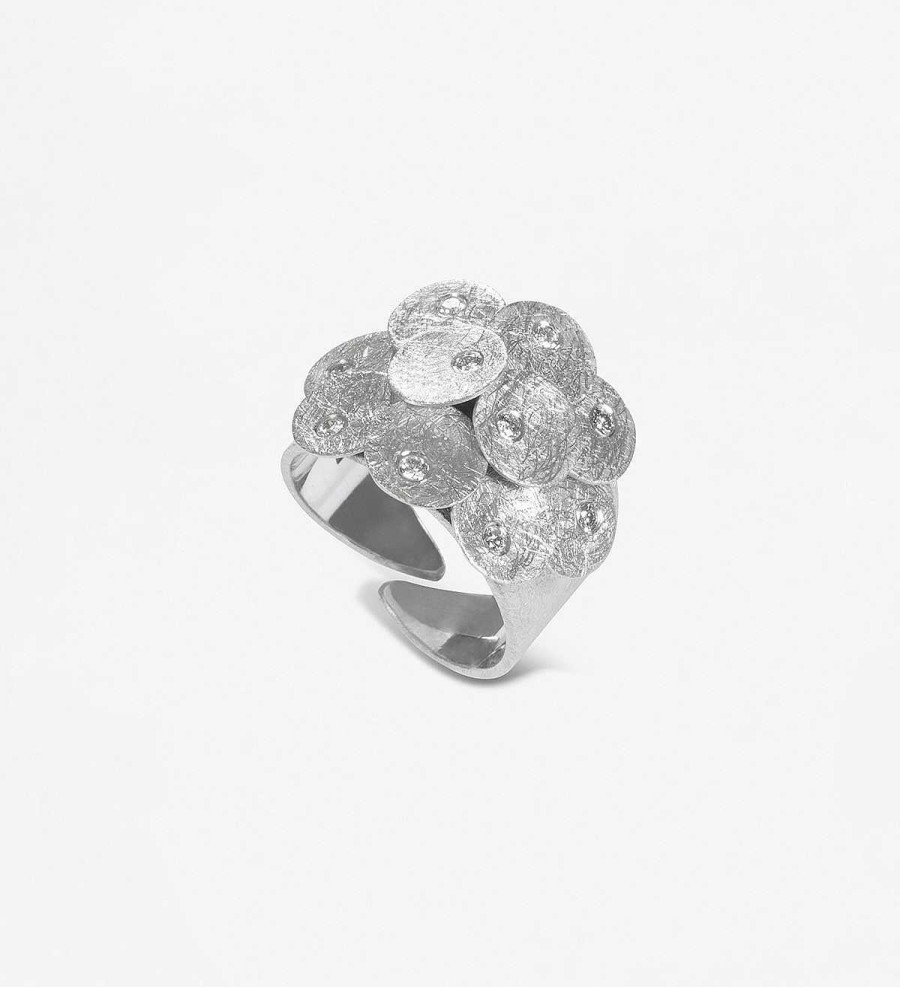 Online Anillo Oro Blanco Fl 20Mm Con Diamantes 0,25Ct