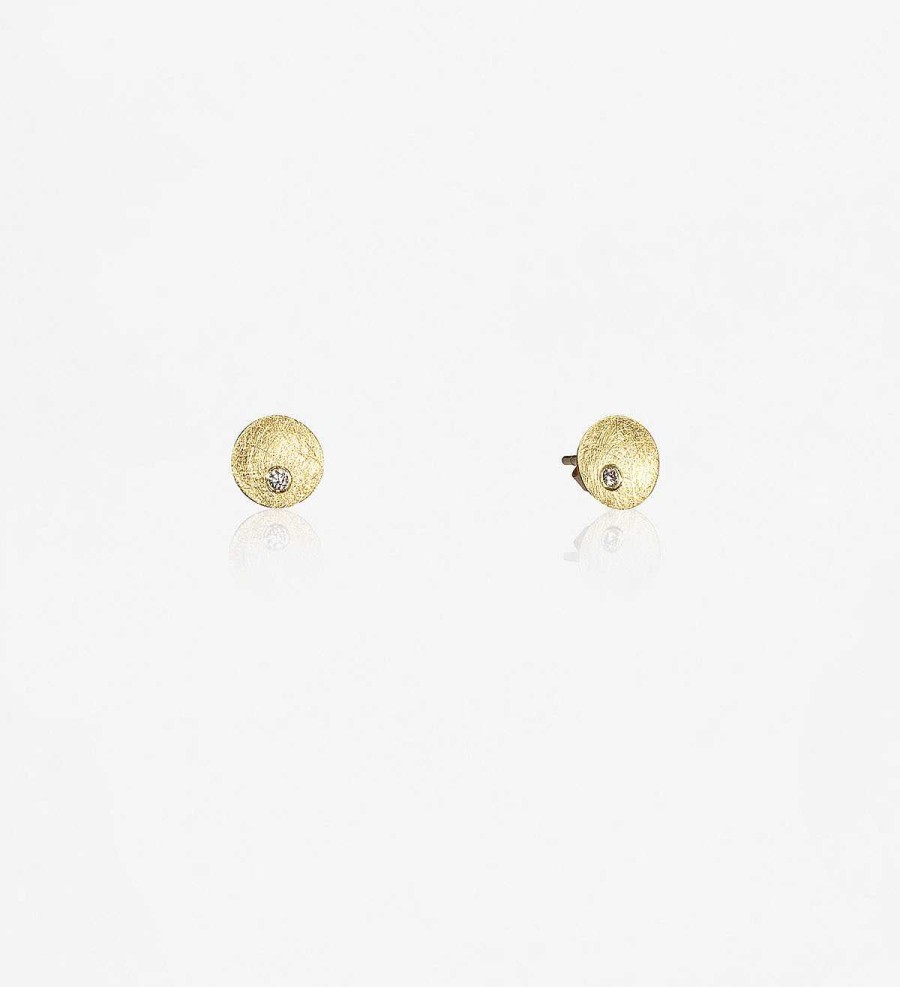 Best Pendientes Oro Fl 8Mm Y Diamantes 0,05Ct