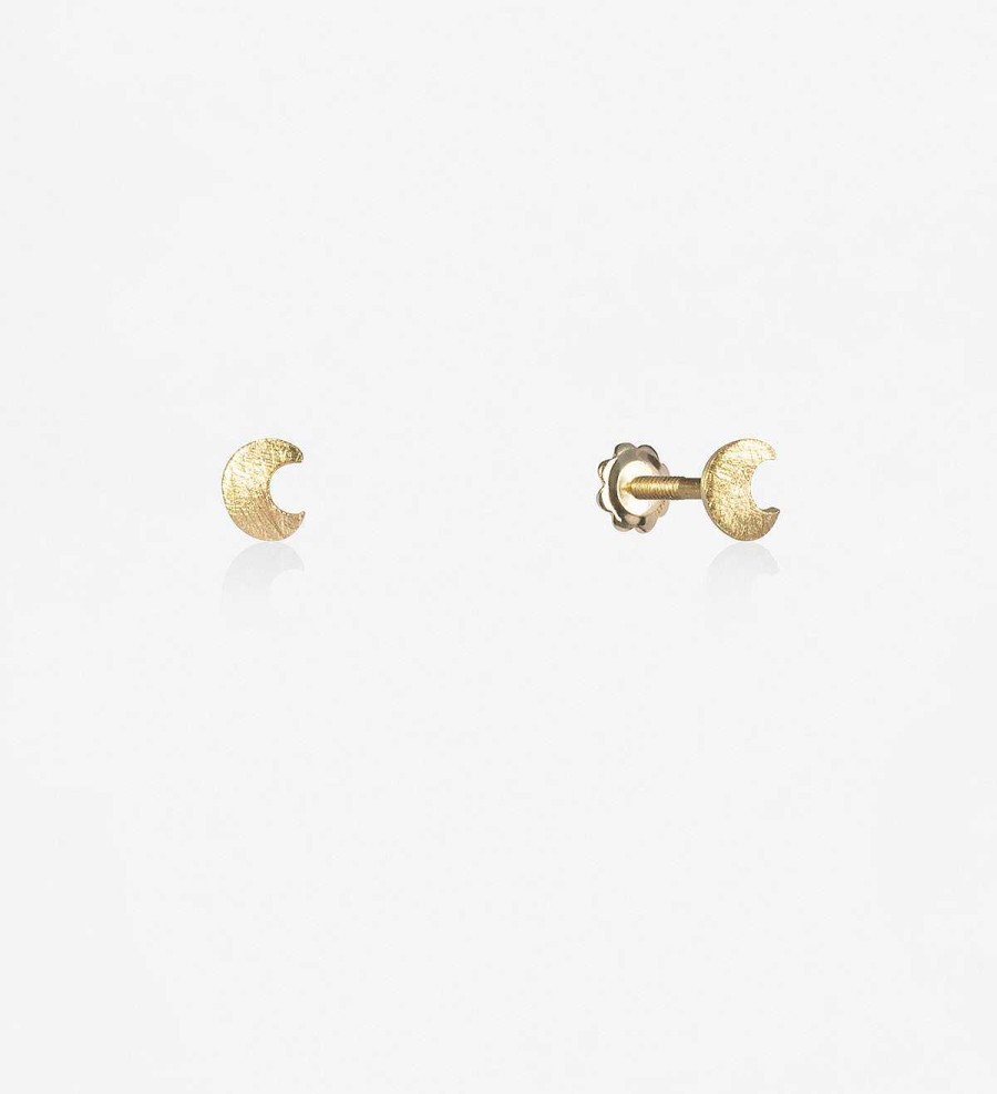 Online Pendientes Oro S Mbol Luna 5Mm