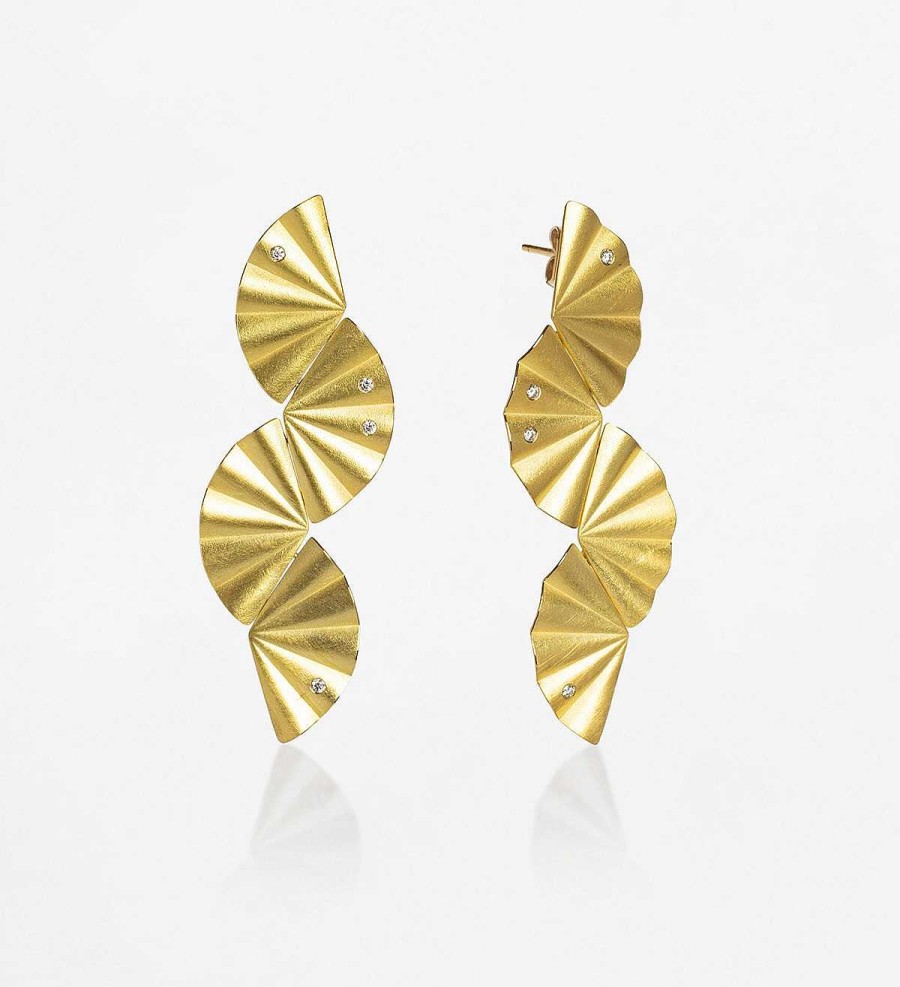 New Pendientes Oro Maiko Con Diamantes 0,12Ct