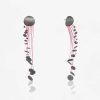 New Pendientes Plata Pluja Con Nailon Rojo 85Mm