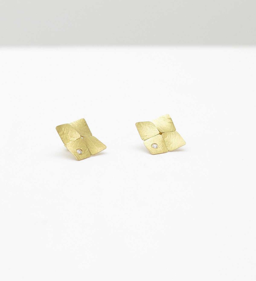 Online Pendientes Oro Ones 14Mm Con Diamantes 0.05Ct