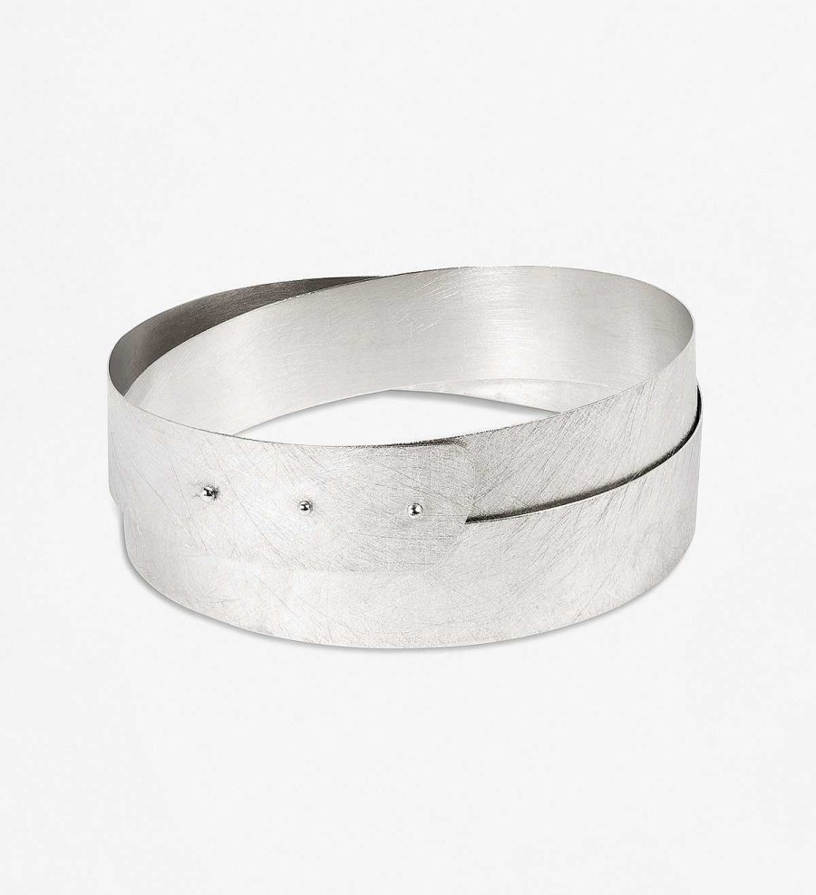 New Brazalete Plata Posid Nia Doble 12Mm